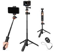 K&F CONCEPT Palo Selfie Trípode Móvil 60cm | Autodisparador y Mando a Distancia, Mini Trípode Compatible con dji OSMO Action 5 Pro/Insta 360 X5/Pocket 4, MS11