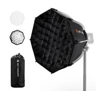 K&F CONCEPT Parabol Softbox de 40 cm con Rejilla de Panal de Abeja, difusor Suave y Bolsa portátil, Octogonal, Mini Montura de Bayoneta para luz de vídeo COB