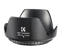 K&F CONCEPT Parasol Tulipán 67 mm Compatible con Objetivo de Cámara | Parasol de rosca de 67 mm con paño de limpieza, reduce reflejos y protege el objetivo - PL01