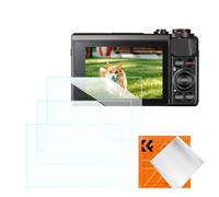 K&F CONCEPT Protector de pantalla compatible con Canon G7 X Mark II, vidrio templado 9H 0.3mm, antiarañazos, antihuelas, impermeable y antimanchas [3 uds.] + Paño de limpieza de vacío gratis*1