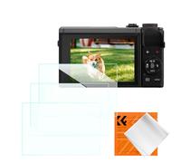K&F CONCEPT Protector de pantalla compatible con Canon G7X Mark III, vidrio templado 9H 0.3mm, antiarañazos, antihuelas, impermeable y antimanchas [3 uds.] + Paño limpieza gratis