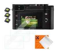 K&F CONCEPT Protector de Pantalla para Leica Q2 Q3,3 PCS Protector de Pantalla Vidrio Templado, 3 PCS Nivel de Zapata Caliente, 1PCS Paño de Limpieza