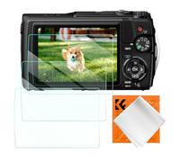 K&F CONCEPT Protector de Pantalla para Olympus TG-7 TG-6 TG-5 TG-4, 3 PCS Protector de Pantalla Vidrio Templado,1PCS Paño de Limpieza