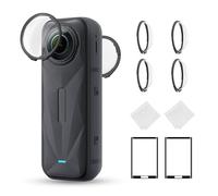 K&F CONCEPT Protectores de Lente Estándar Compatibles con Accesorios Insta360 X5, Cubierta de Vidrio Óptico Templado Alta Transparencia, Incluye Protector de Pantalla y Tapa Antiarañazos.