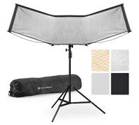 K&F Concept reflector curvo de 123 × 65 cm, plegado rápido, con soporte de luz