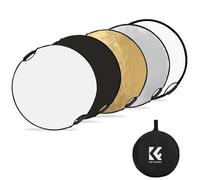 K&F CONCEPT Reflector de Luz 32"(80cm) 5 en 1 Difusor de Fotografía Colapsable Portátil con Agarres para Iluminación de Estudio y Exterior Oro Plata Blanco Negro Translúcido