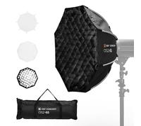 K&F CONCEPT Softbox parabólico Desmontaje rápido, 65 cm/26'' Softbox Octogonal con Rejilla Honeycomb+difusor+Bolsa de Transporte, Paraguas Octagon Softboxe Desmontable Bowens Mount para COB Light