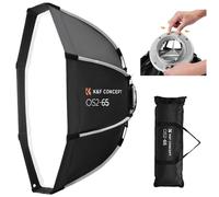 K&F CONCEPT Softbox parabólico Desmontaje rápido, 65 cm/26'' Softbox Octogonal con Rejilla Honeycomb+difusor+Bolsa de Transporte, Paraguas Octagon Softboxe Desmontable Bowens Mount para COB Light