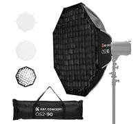 K&F CONCEPT Softbox parabólico Desmontaje rápido,90 cm/35'' Softbox Octogonal con Rejilla Honeycomb+difusor+Bolsa de Transporte, Paraguas Octagon Softboxe Desmontable Bowens Mount para COB Light