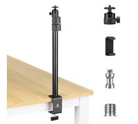K&F CONCEPT 14-40'' Soporte de Escritorio para cámara con Cabeza de Bola Desmontable de 360° y Tornillo de 1/4"-3/8'' y Abrazadera C y Soporte para teléfono móvil, Soporte de luz de Mesa Carga 3kg
