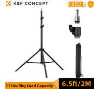 K&F CONCEPT Soporte de Luz Extensible de 78.8in/2m, Trípode para Fotografía y Video, para Cámara y Softbox, con Tornillo de 1/4'', Bolsa de Almacenamiento black