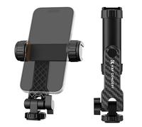 K&F Concept Soporte de trípode para teléfono con 2 Zapatas frías, Soporte Universal para teléfono para trípode con Rosca de 1/4 Pulgadas, Giro de 360° e inclinación de 180°, Clip Ajustable para