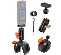 K&F CONCEPT Soporte Moto Bicicleta Cámara Acción Liberación Rápida | Abrazadera Manillar Ajustable Compatible con Insta360 para Moto, Bici y Tubos 8-47mm, MS74