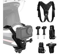 K&F CONCEPT Soporte para Casco Moto Mento Compatible con GoPro Hero 13/12/11/10/9/8/7, dji Osmo Action 5 Pro/4/3/360, Insta 360 Ace Pro/2/X5/X4/X3, AKASO con Base en Y, Silicona Antideslizante
