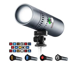 K&F Concept SP25C Foco LED Portátil 25W, Luz Video 4 Colores Zoom Foto | 25W, 4000 lux a 0,5 m, 4 colores y 20 plantillas, batería 33,3 Wh, carga PD 30 W, 2 roscas de 1/4 in, rótula ajustable