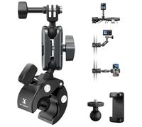 K&F CONCEPT Súper Abrazadera para Cámara con Cabezal Doble de 360°, Soporte para Manillar de Bicicleta o Motocicleta, Compatible con GoPro Hero 13/12, Insta360 X5/X4, Osmo Action 5, Pocket 3