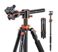 K&F Concept TM2515T Trípode para cámara réflex digital (aluminio, 60 pulgadas, 5 secciones, monopié portátil con cabezal de bola de 360 grados, placa de liberación rápida para cámaras réflex