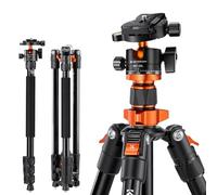 K&F CONCEPT Trípode Cámara 158cm Aluminio con Monopié, Trípode Compacto con Rótula de Bola y Placa de Liberación Compatible con Cámara DSLR Canon Nikon Sony K254A1+BH-28L