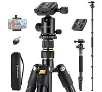 K&F CONCEPT Trípode Cámara 184cm con Clip para Teléfono Móvil con Cabeza Panorámica de 360° y Arca Swiss, Mando a Distancia Inalámbrico, Bolsa de Viaje, Peso Máximo 20kg