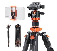 K&F CONCEPT Trípode Cámara Carbono 172CM Trípode Ligero Fotografía Professional de Viaje 360° Rótula de Bola y Placa de Liberación para Cámara DSLR (1.32KG)