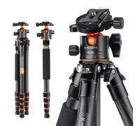 K&F Concept Trípode Cámara de Carbono, Trípode de Viaje Ligero con Monopié, Trípode Fotografría Compacto con Rótula de Bola 360°Compatible con Cámara DSLR, Carga Máxima: 15KG (A255C2+BH-36L)