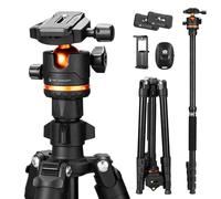 K&F CONCEPT Trípode Camera 192cm O275A5+BH-36 con Cabeza Esférica, Trípode para Viaje Capacidad de Carga 8kg con Soporte para Tablet y Mando a Distancia