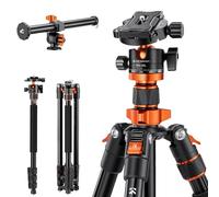 K&F CONCEPT Trípode de Cámara 200cm Profesional Aluminio con Monopié, Trípode Fotografía con Columna Central con 360° Rótula de Bola y Placa de Liberación para Cámara DSLR