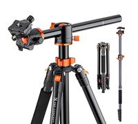 K&F CONCEPT Trípode de Cámara,185cm Trípode Video Profesional Aluminio con Columna Cenital, 360° Rótula de Bola y Placa de Liberación para Cámara DSLR T254A3+BH-28L