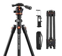 K&F CONCEPT Trípode de cámara de 182 cm con cabezal esférico de aluminio para DSLR y smartphone con soporte para tablet O234A3+BH-36