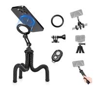 K&F CONCEPT Trípode Magnético Flexible para Móvil | Soporte Portátil Compatible Con iPhone, Android Y Cámaras De Acción, Cambio De Encuadre Rápido -MS36