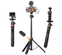 K&F Concept Trípode Móvil Palo Selfie | 158cm con Control Remoto, Compatible con dji OSMO 360/dji OSMO Action 5 Pro/Insta 360 X5/Pocket 4, MS08