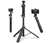 K&F Concept MS24 Trípode Palo Selfie 175 cm Tripode Movil con Conector de 1/4'' Incluye Uso para GoPro, Mando a Distancia Bluetooth y Clip para Teléfono Móvil