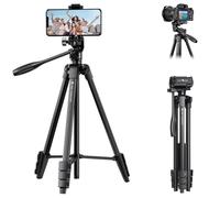 K&F CONCEPT Trípode para Móvil Ligero 152cm Compatible con DSLR Canon Nikon Sony, Smartphone con Soporte para Móvil, Trípode de Viaje de Aluminio con Mando a Distancia Bluetooth