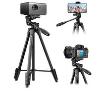 K&F Concept Trípode para Móvil Trípode Ligero 152cm para DSLR Canon Nikon Sony, Smartphone con Soporte para Móvil, Trípode de Viaje de Aluminio con Mando a Distancia Bluetooth