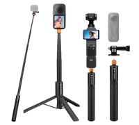 K&F CONCEPT Trípode y Palo Selfie Invisible Telescópico de 120 cm | Compatible con Insta360 X6/X5/X4/X3/Ace Pro, Pocket 4/3, GoPro Hero 13-5, dji Osmo Action 5Pro/4/3, AKASO, Luna Ultra MS21