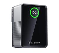 K&F CONCEPT V Mount Battery 99Wh 6700mAh 14.8V Mini V Mount Batería con 100W PD de Carga Rápida Bidireccional Pantalla a Color TFT Interfaz USB-C/USB-A/D-Tap/Type-A/DC, KF-V99 Pro, Gris Negro