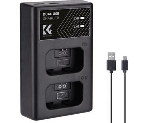 K&F Concepto Cargador de doble batería NP-FW50 USB-C