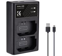 K&F Concepto Cargador de doble batería NP-FZ100 USB-C