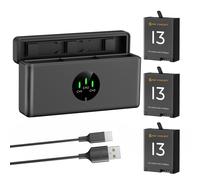 K&F Gopro 13 Camera Battery 2100mAh, 3-pack + Charger