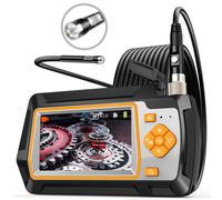 K&F Industrial Endoscope Dual Lens Inspection Camera 5.5mm with Metal Cable and 4.3' IPS Hard Screen, 8 LED Lights Hydro Camera, 20M