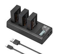K&F LP-E17 Camera Battery 1250mAh, 3-pack + Charger LCD display charger set