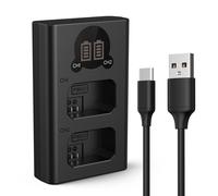 K&F NP-FW50 Digital Camera Dual LED Display Screen charger;Supports Micro USB and Type-C charging