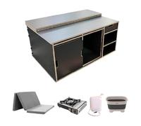 K´Foam Store Mueble Kit Mini Camper para Furgonetas Rifter, Partner, Combo, Proace City, Berlingo y Doblò, con Accesorios y Colchón incluidos (Versión Corta)