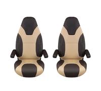 K´Foam Store Pareja de Fundas para Asientos Capitán Fiat Ducato, Boxer y Jumper (2006-2025), Color Chocolate - Beige, Autocaravanas y Furgonetas Camper