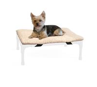 K&H PET PRODUCTS - Almohadilla de microfibra original para cama elevada para perro al aire libre, portátil y lavable, almohadilla para cuna de perro (la cuna se vende por separado), forro polar marrón
