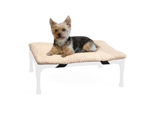 K&H PET PRODUCTS - Almohadilla de microfibra original para cama elevada para perro al aire libre, portátil y lavable, almohadilla para cuna de perro (la cuna se vende por separado), forro polar marrón