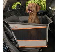 K&H PET PRODUCTS Buckle N' Go - Asiento de coche para perros grandes, tela impermeable con malla transpirable y cinturón de seguridad ajustable para perro, hamaca para coche, funda de asiento de coche