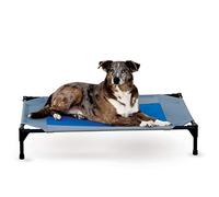 K&H Pet Products Coolin' - Cuna para Mascotas, Cuna refrescante para Perros, Gris/Azul, Grande 30 x 42 x 7 Pulgadas
