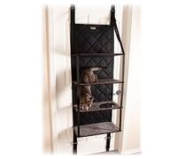 K&H Cat Tree Pet Products Hangin' Árbol para Gatos de 4 Pisos para Puertas, poliéster, Gris, 12 X 22 X 65 Inches