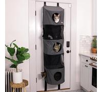 K&H PET PRODUCTS Hangin' Cat Condo Mueble para Gatos montado en la Puerta, árbol para Gatos, Color Gris, 5 Pisos de Altura
